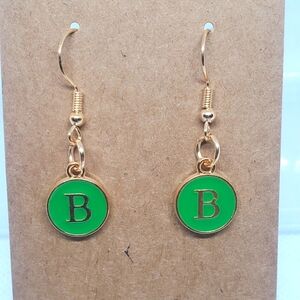 7/$10 B Initial Earrings, New